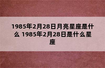 1985年2月28日月亮星座是什么 1985年2月28日是什么星座